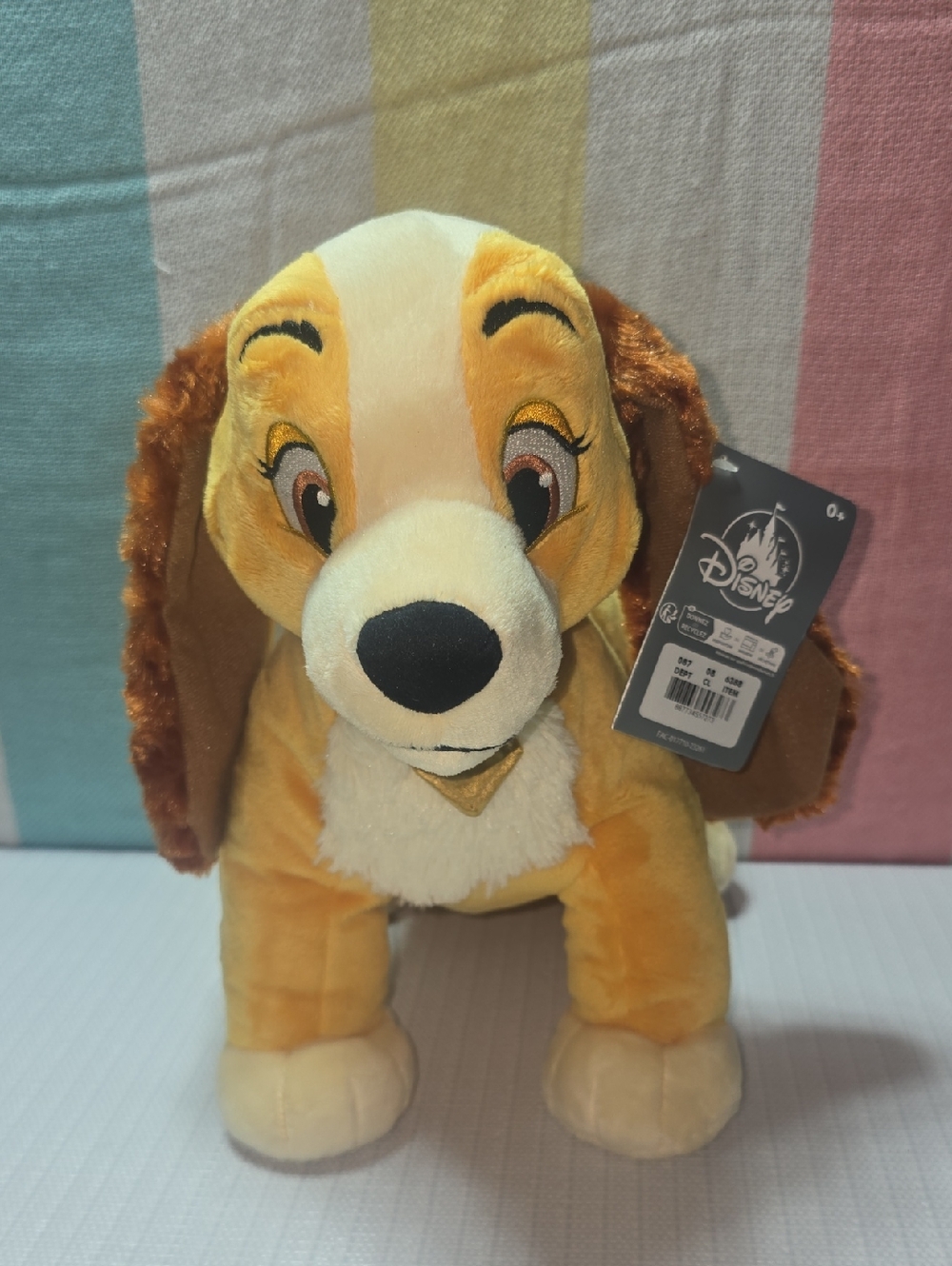Disney Lady Plush Dog - Yellow Brown Cream